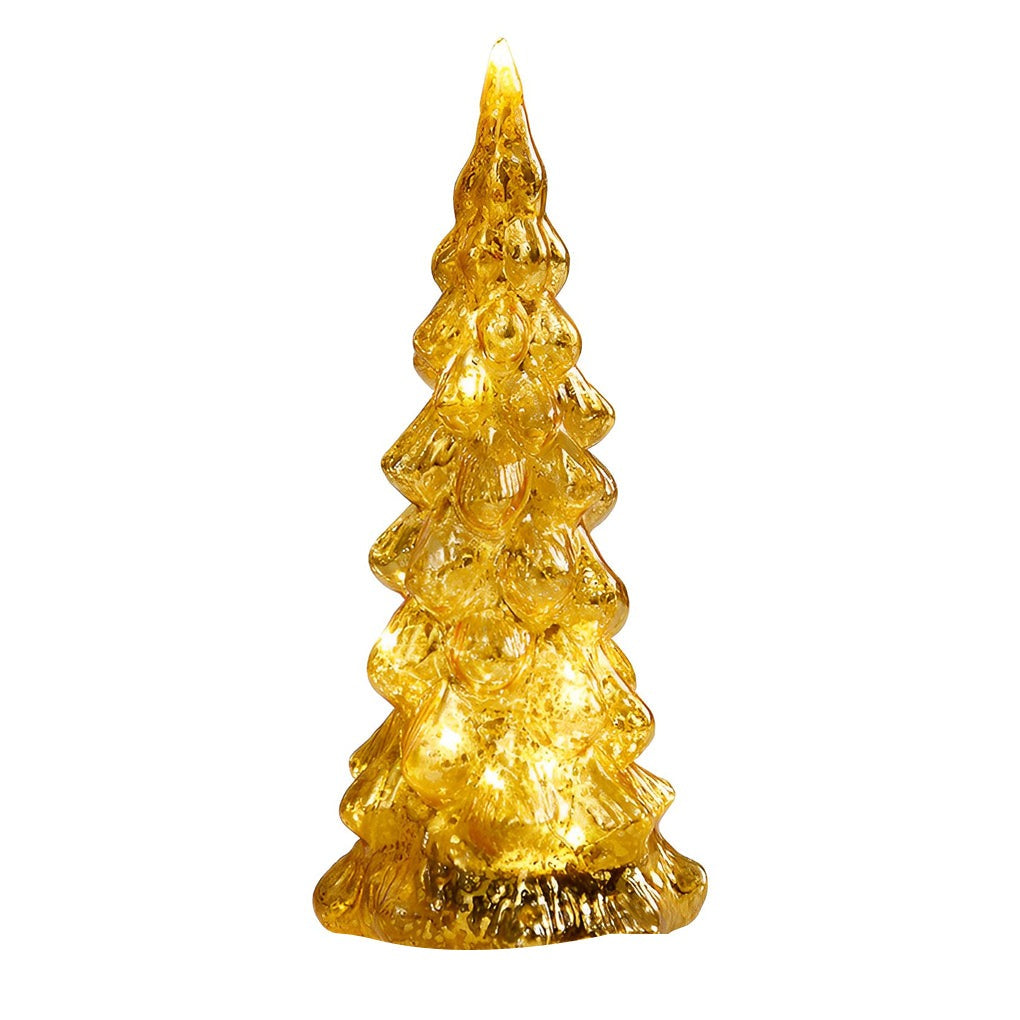 Glass Christmas Tree Light — Light-Up Tabletop Decoration, Warm White LED