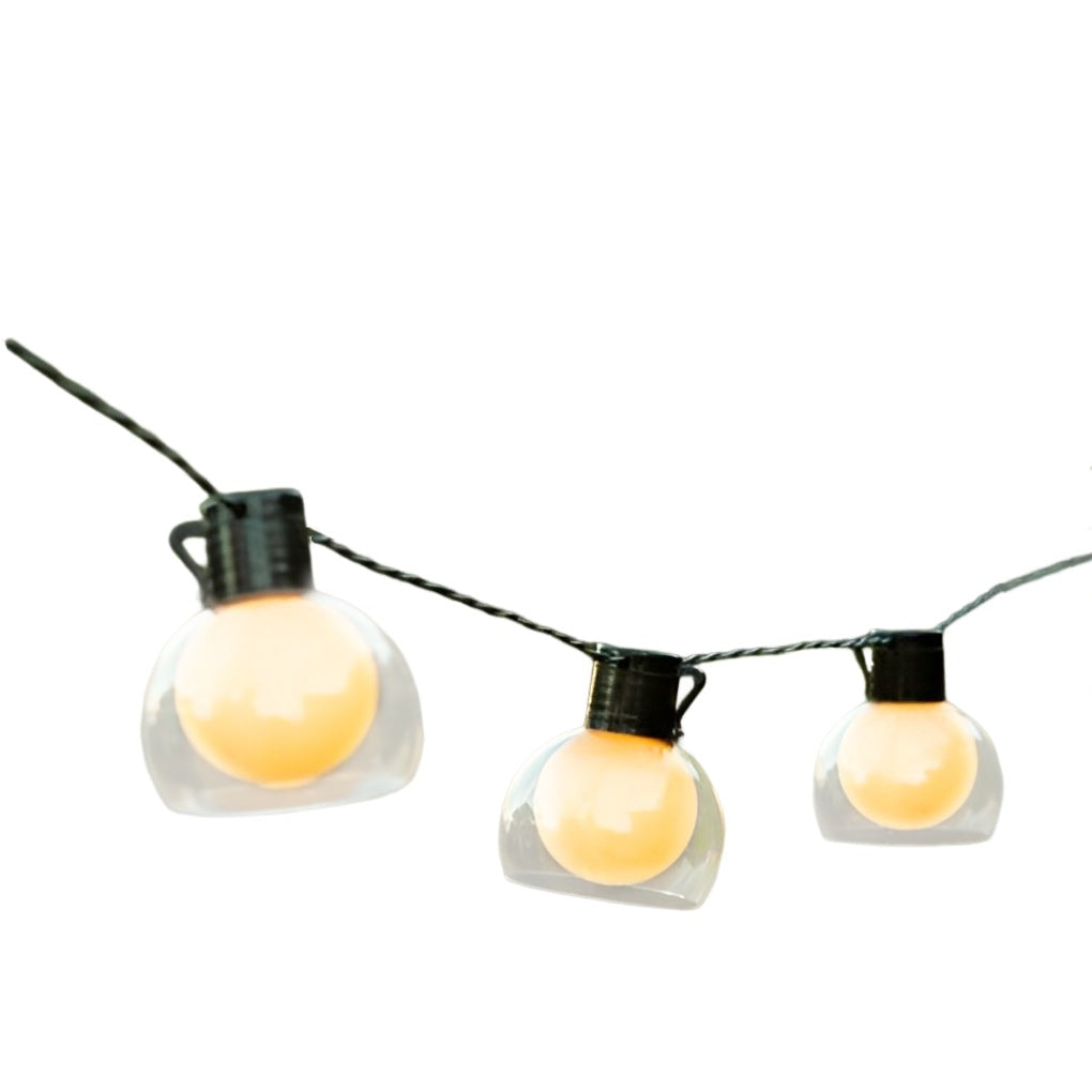 Globe String Lights — Glass Shade Outdoor Lights, Solar, USB or Hardwired
