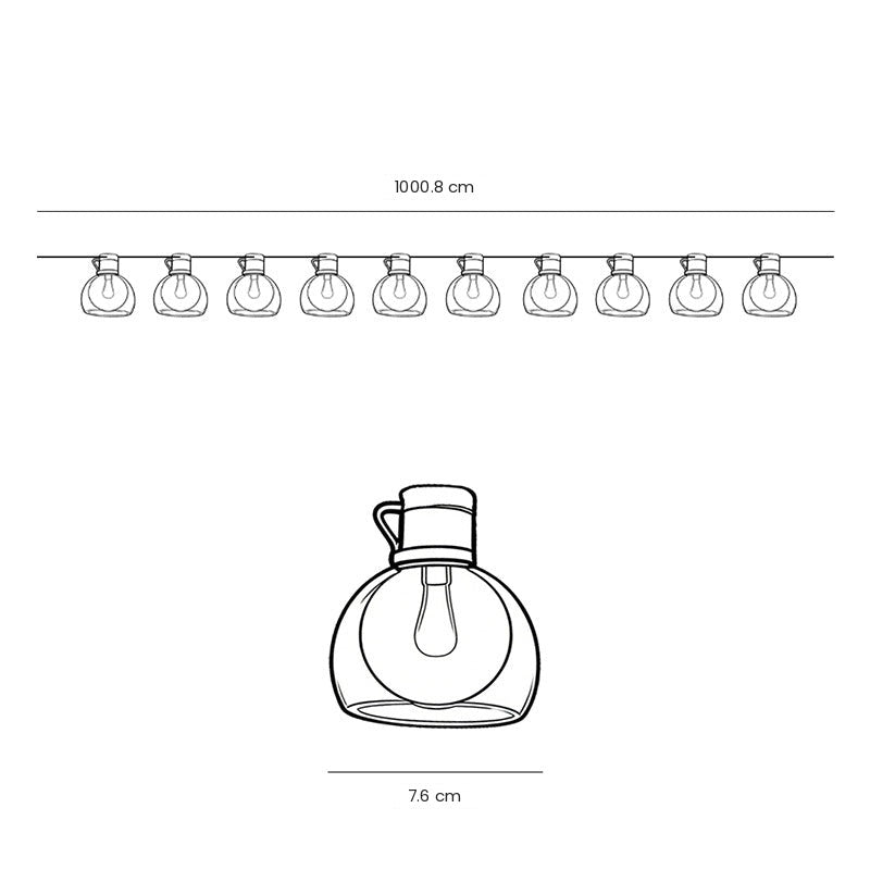 Globe String Lights — Glass Shade Outdoor Lights, Solar, USB or Hardwired