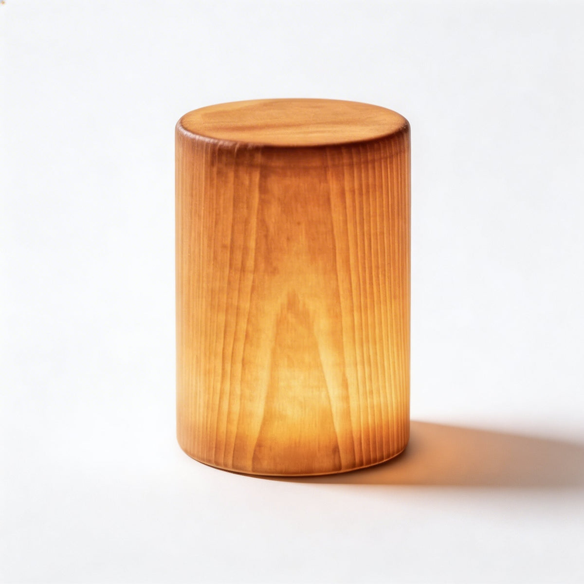 Cordless Wooden Table Lamp — Mini Pine Touch Lamp, USB-C Rechargeable