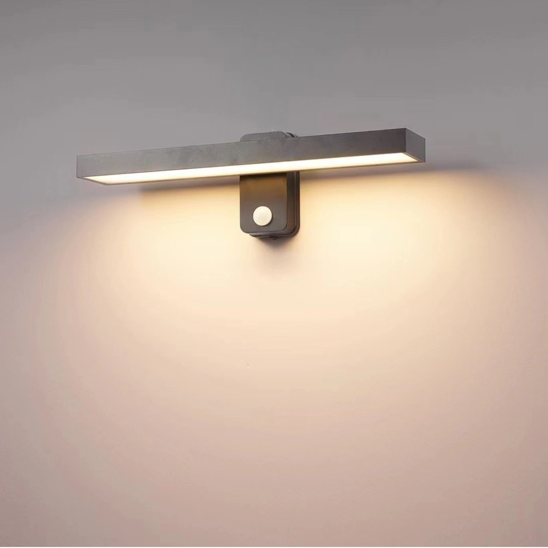 Halven | IP65 Hardwired Outdoor Wall Light in Aluminium with Warm White LED, Wall Switch or Motion Sensor