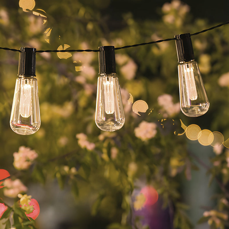 Solar String Lights — Vintage Edison Bulb Outdoor Lights, 32.8 ft