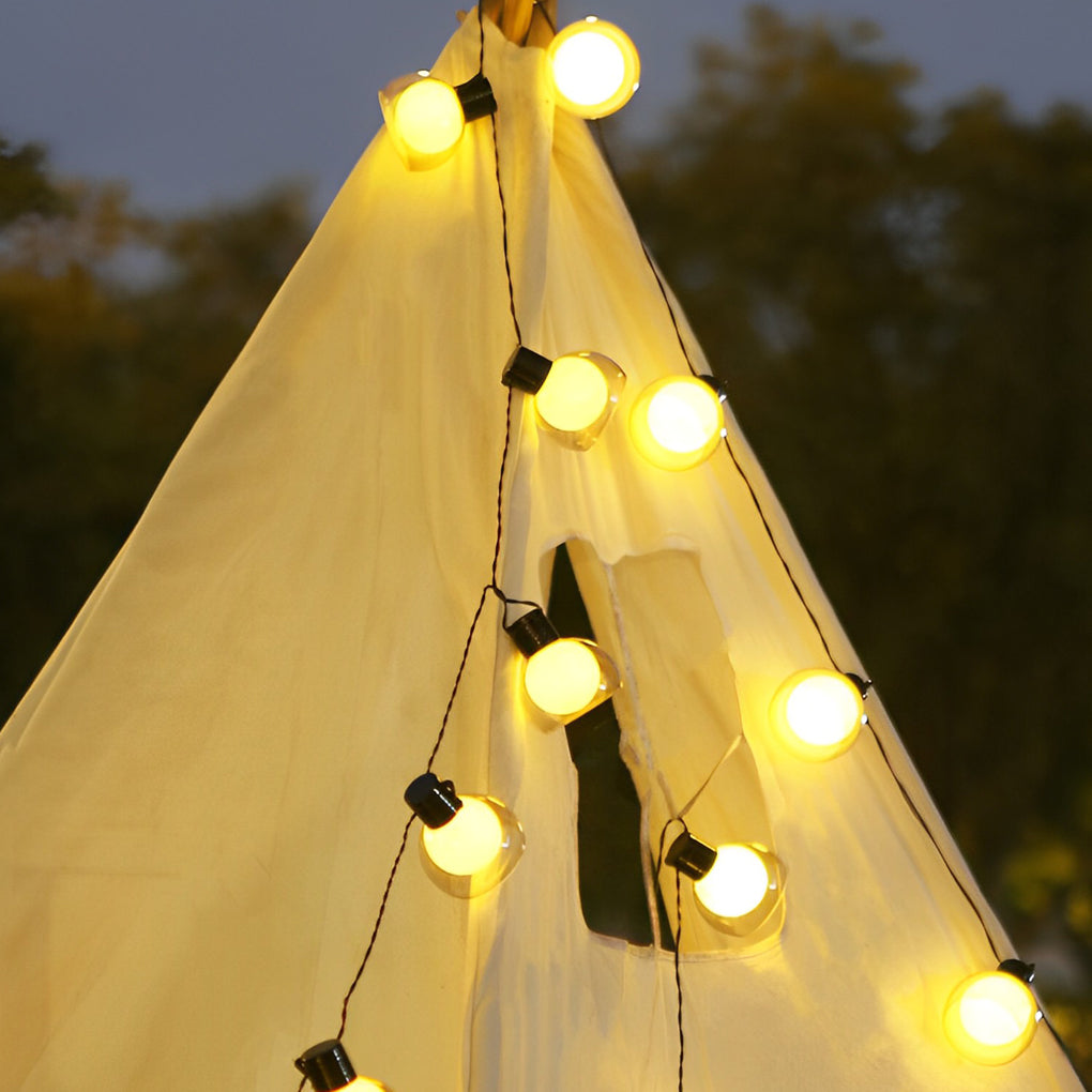 Globe String Lights — Glass Shade Outdoor Lights, Solar, USB or Hardwired
