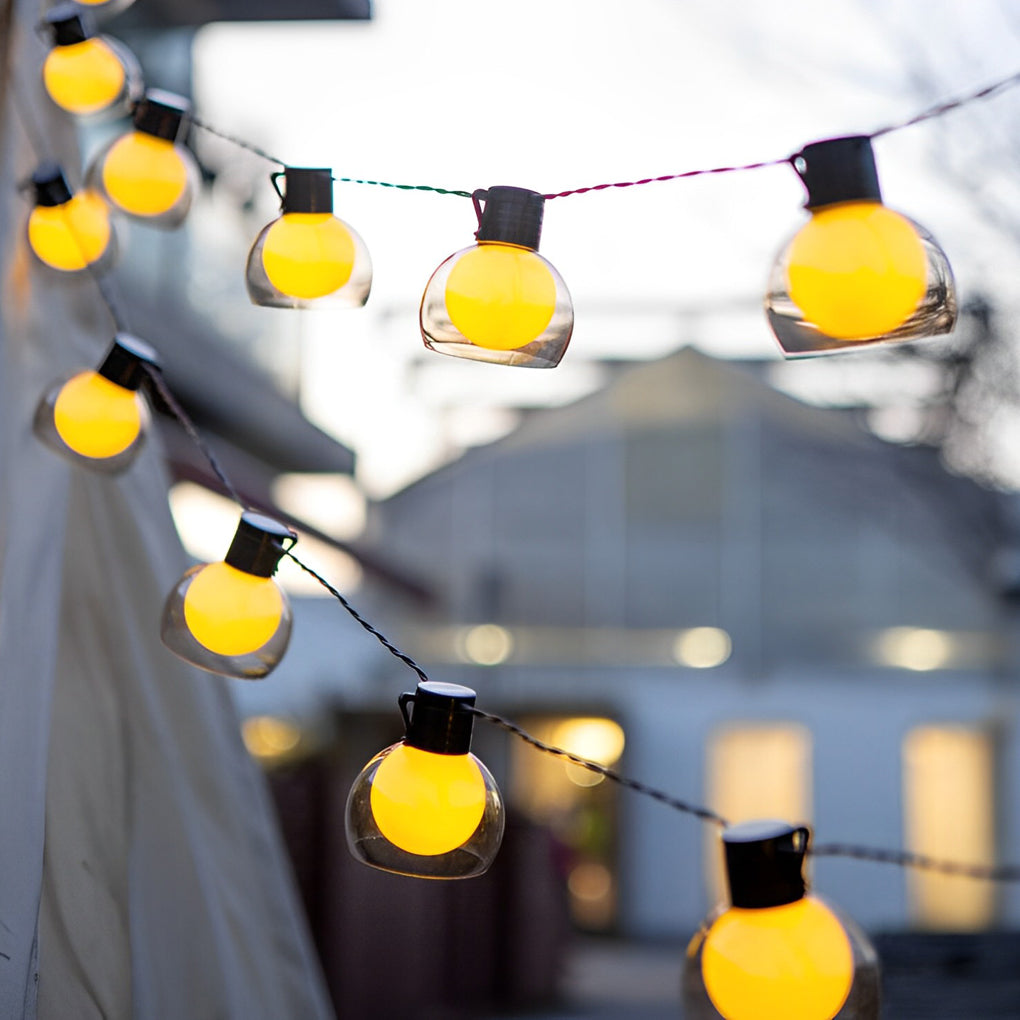 Globe String Lights — Glass Shade Outdoor Lights, Solar, USB or Hardwired