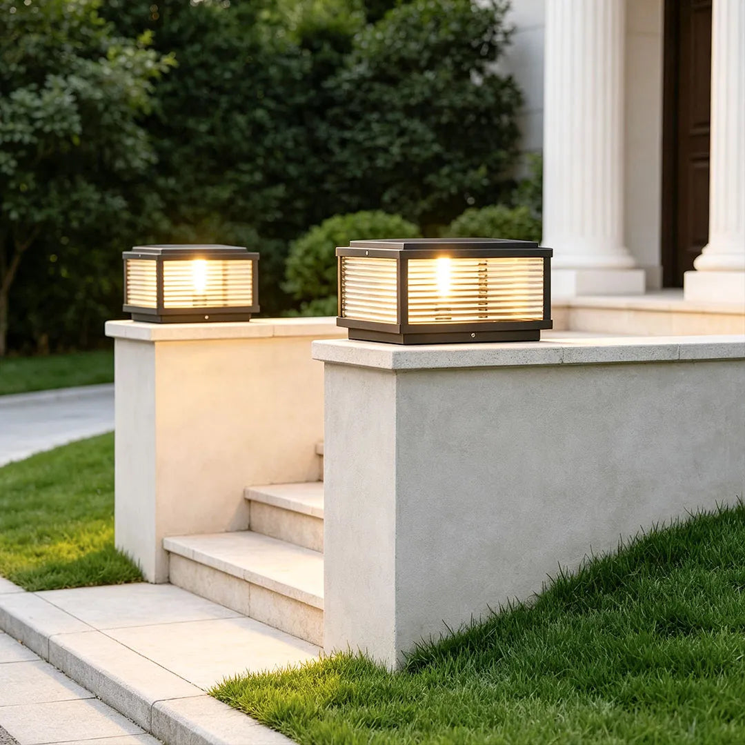 Harbor Ribbed Glass Square Pillar Light