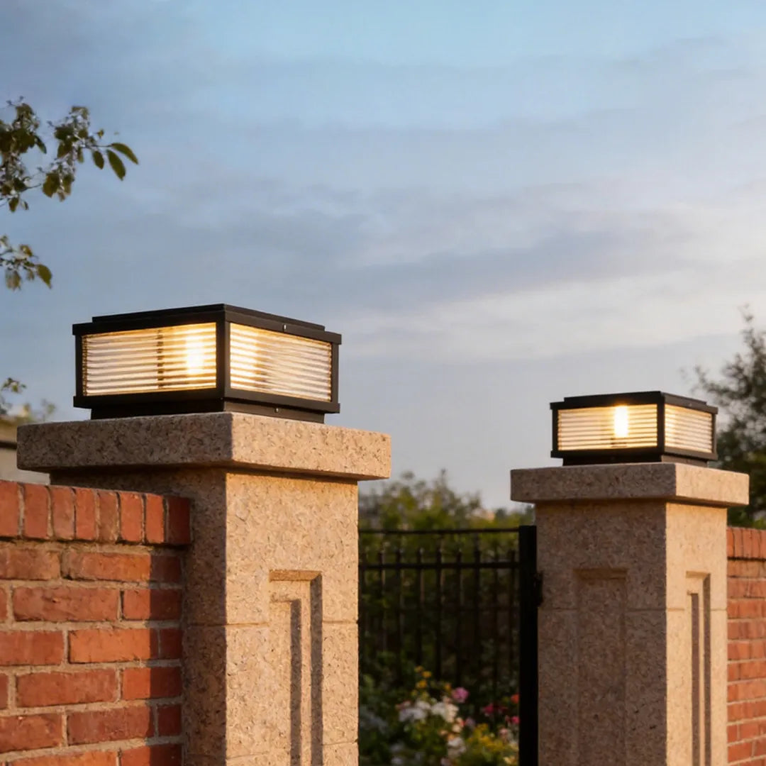 Harbor Ribbed Glass Square Pillar Light