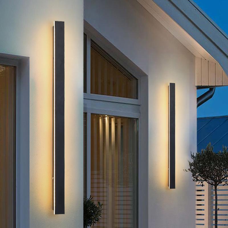 Linea Black LED Outdoor Strip Wall Light