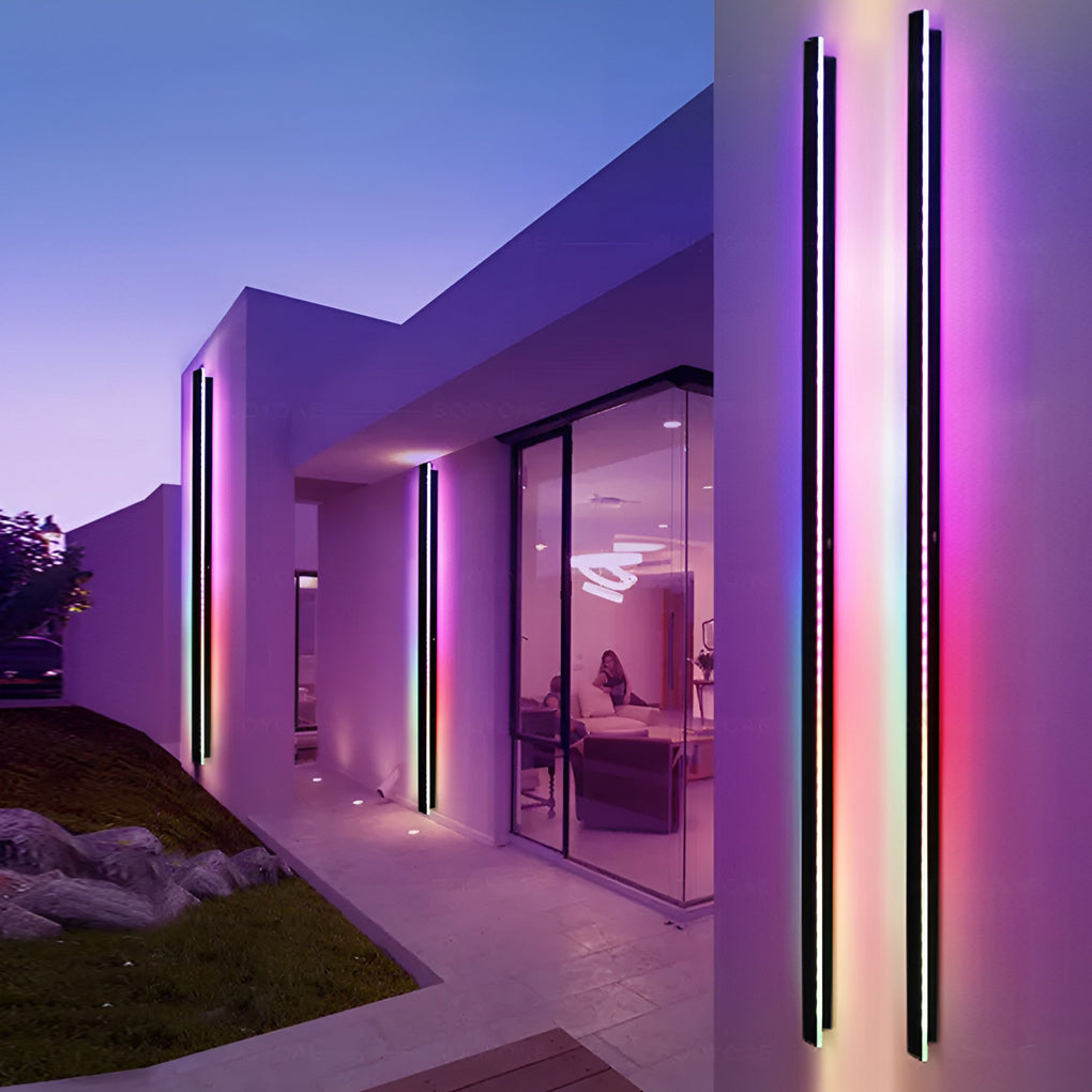 Linea Black LED Outdoor Strip Wall Light