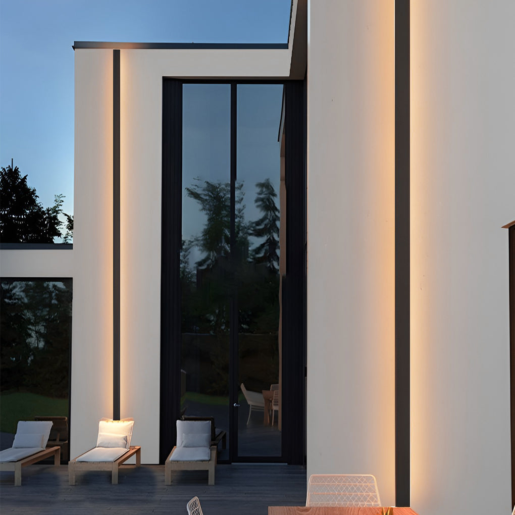 Linea Black LED Outdoor Strip Wall Light