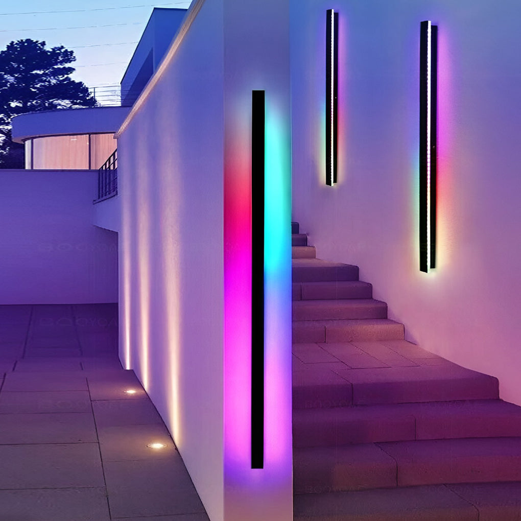 Linea Black LED Outdoor Strip Wall Light