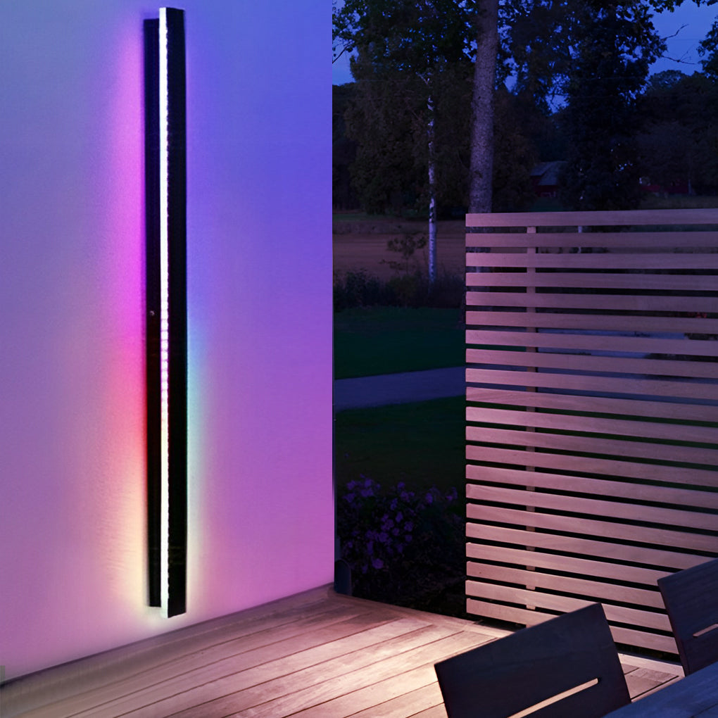 Linea Black LED Outdoor Strip Wall Light – view 9