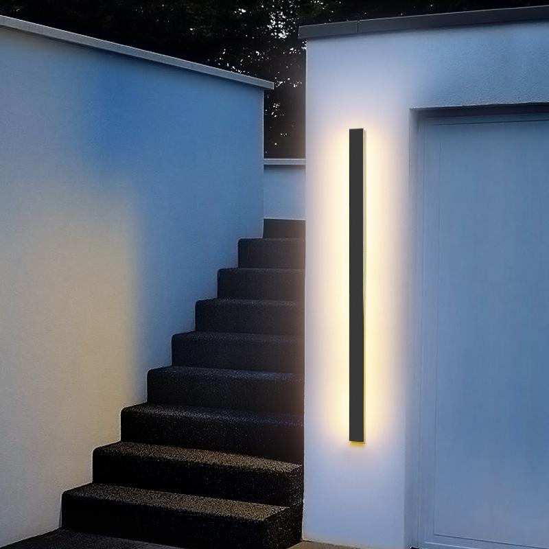 Linea Black LED Outdoor Strip Wall Light