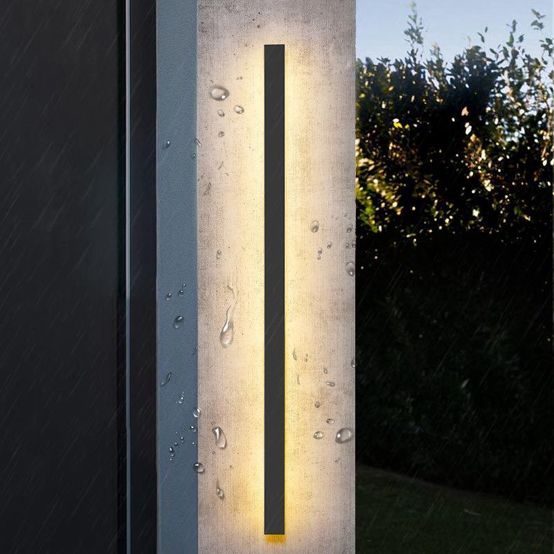 Linea Black LED Outdoor Strip Wall Light