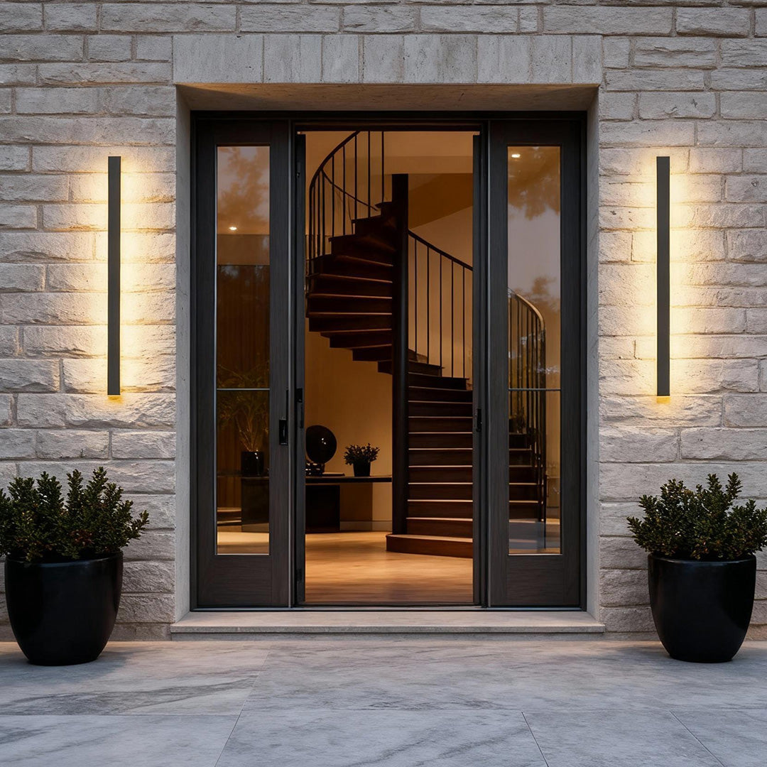 Linea Black LED Outdoor Strip Wall Light