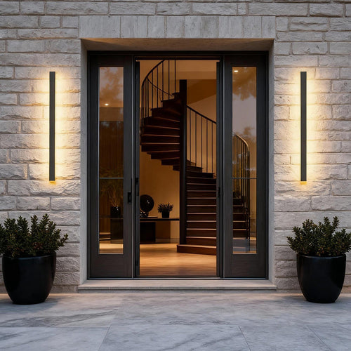 Linea Black LED Outdoor Strip Wall Light – view 1