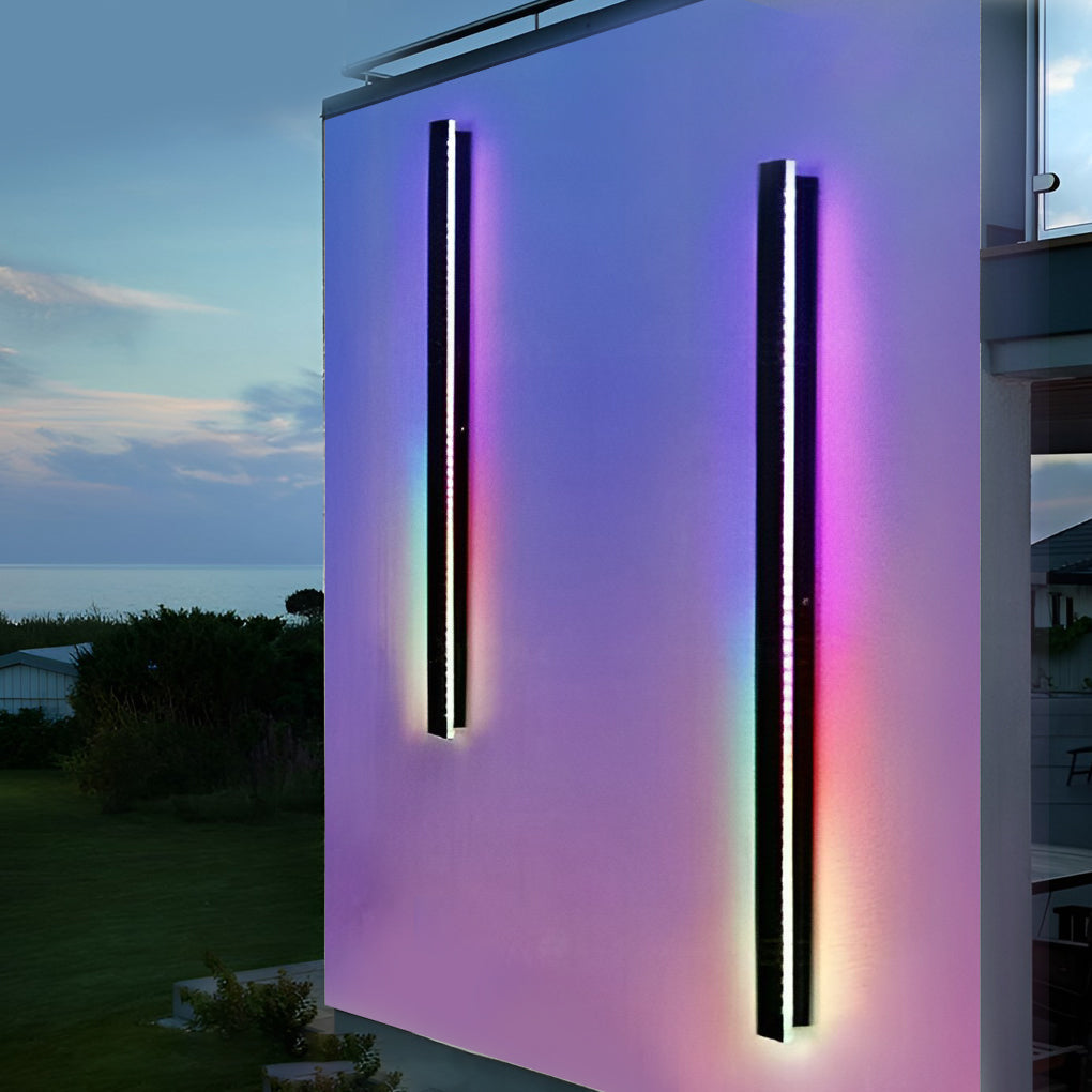 Linea Black LED Outdoor Strip Wall Light