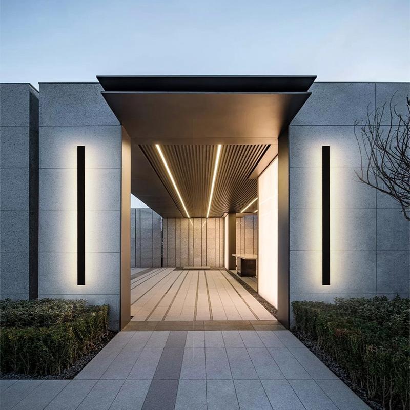 Linea Black LED Outdoor Strip Wall Light