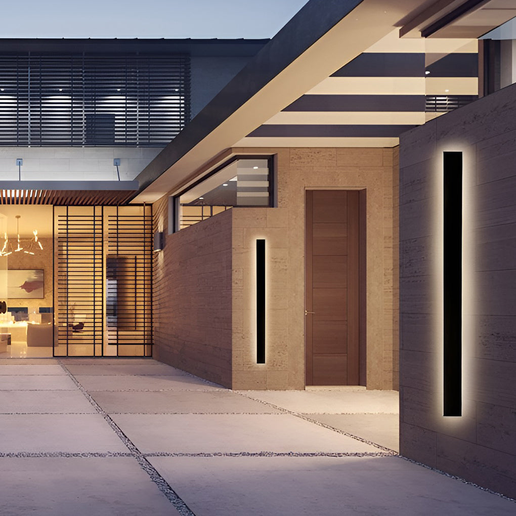 Linea Black LED Outdoor Strip Wall Light
