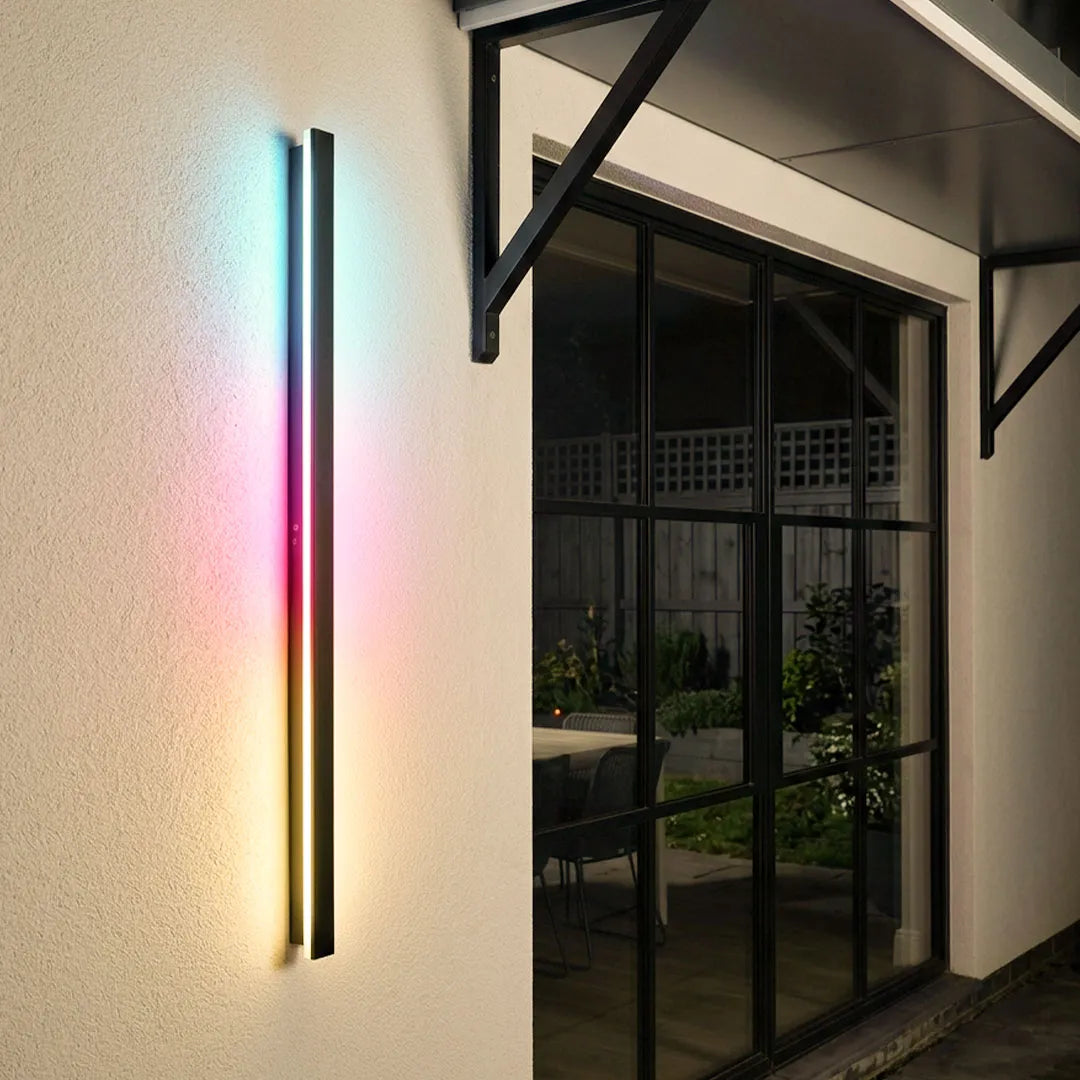 Linea Black LED Outdoor Strip Wall Light – view 17