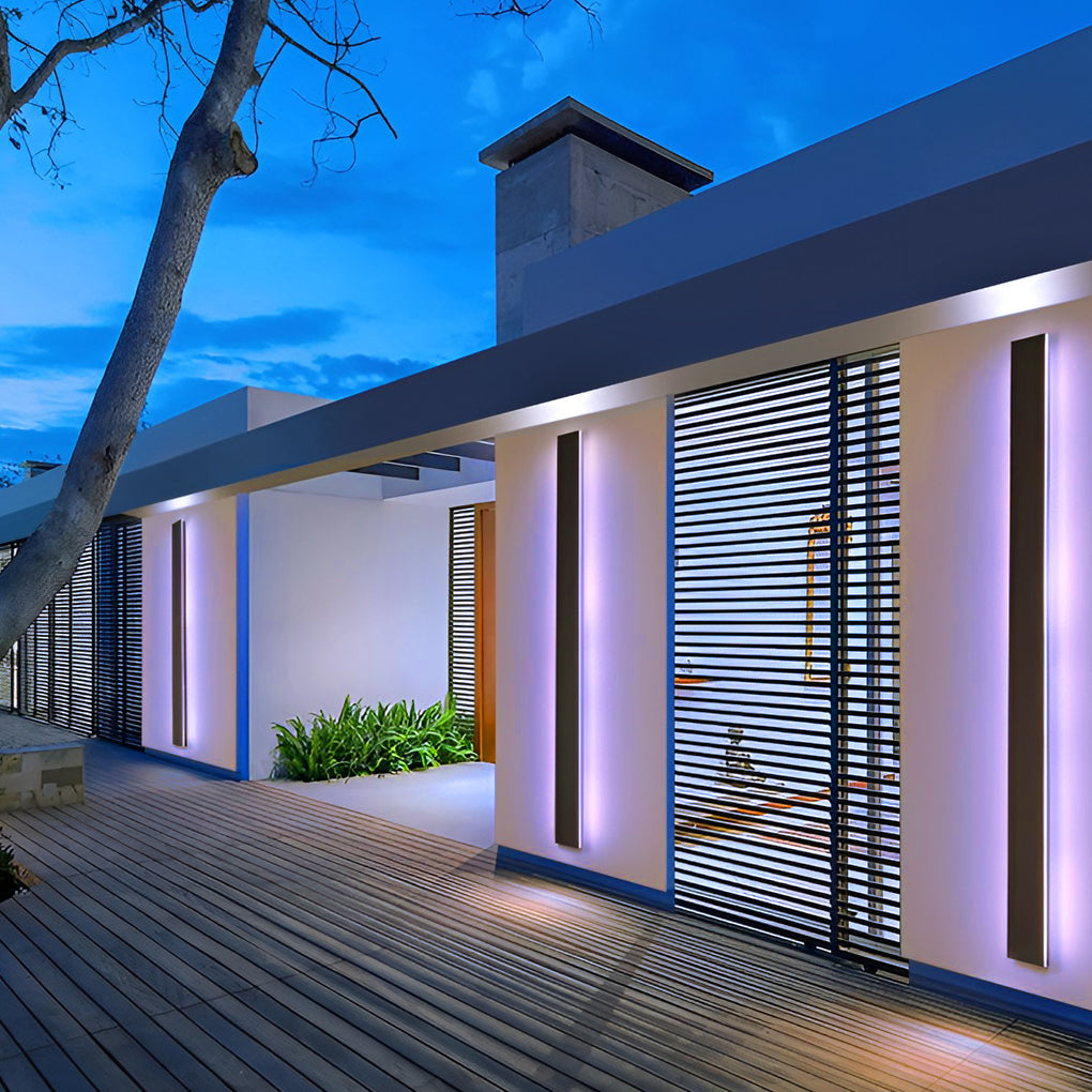 Linea Black LED Outdoor Strip Wall Light – view 11