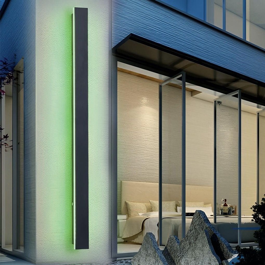 Linea Black LED Outdoor Strip Wall Light