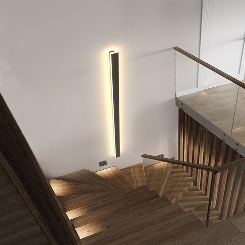 Linea Black LED Outdoor Strip Wall Light