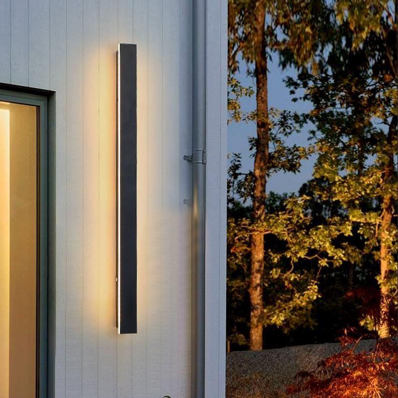 Linea Black LED Outdoor Strip Wall Light – view 8