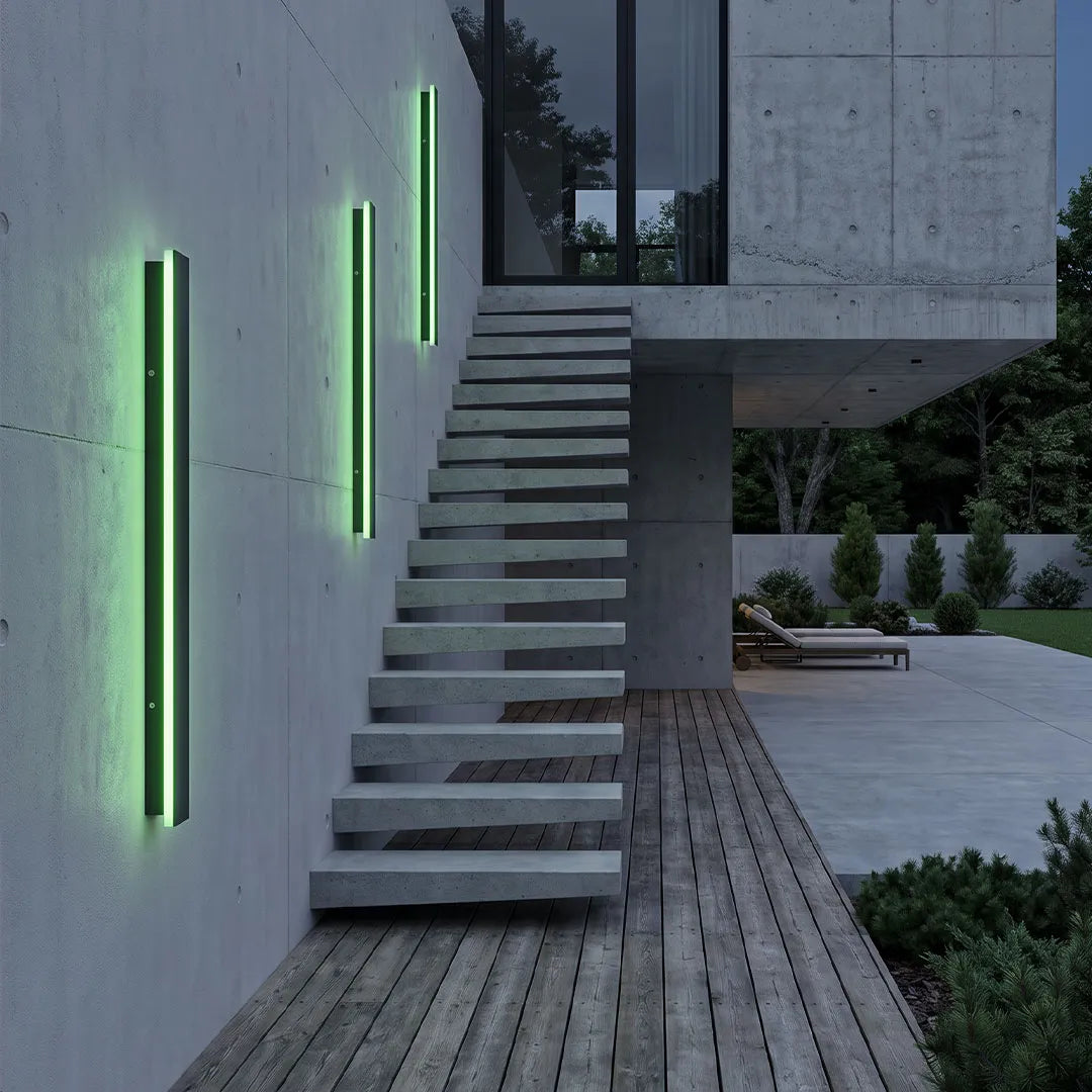 Linea Black LED Outdoor Strip Wall Light