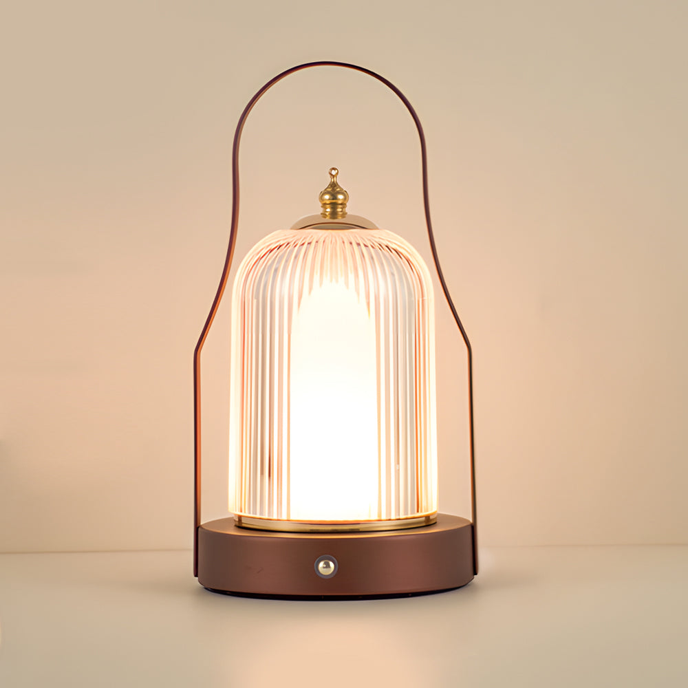 Cordless Lantern Lamp — Brushed Brass Rechargeable Table Lamp, 3 Colors