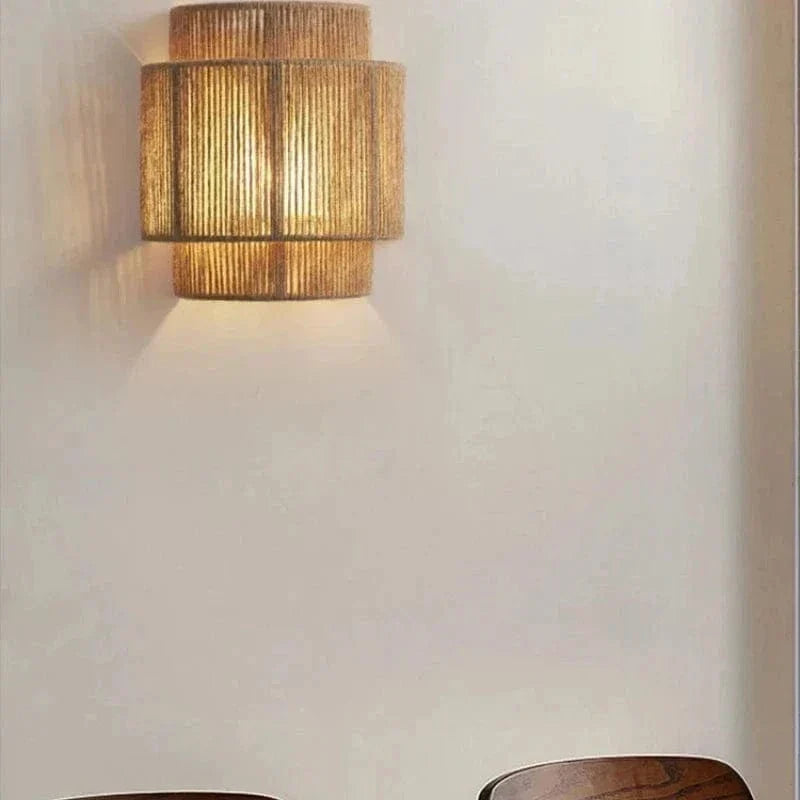 Handwoven Rattan Bamboo Wall Light