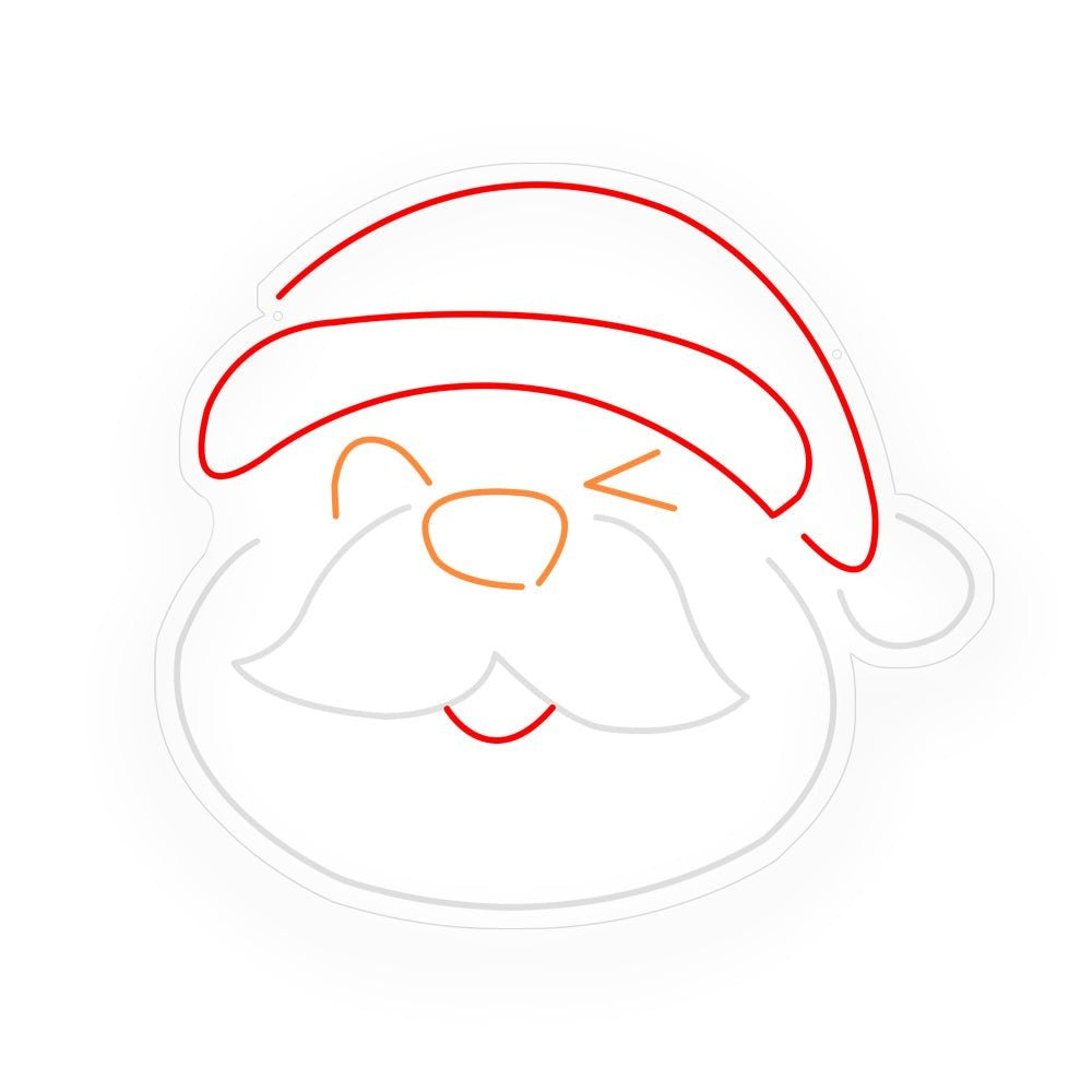 Santa Neon Sign — Winking Santa Claus LED Christmas Wall Light, Dimmable