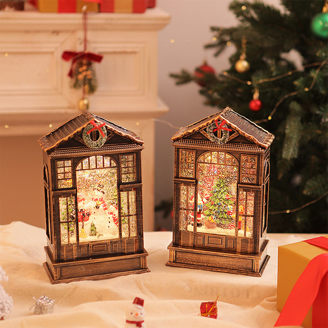 Christmas House Lantern — LED Light-Up Decor, Santa, Snowman or Nativity