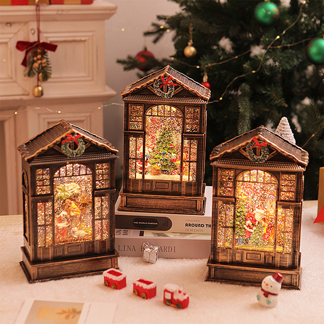Christmas House Lantern — LED Light-Up Decor, Santa, Snowman or Nativity