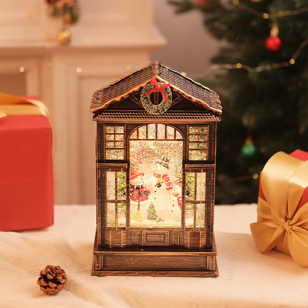 Christmas House Lantern — LED Light-Up Decor, Santa, Snowman or Nativity