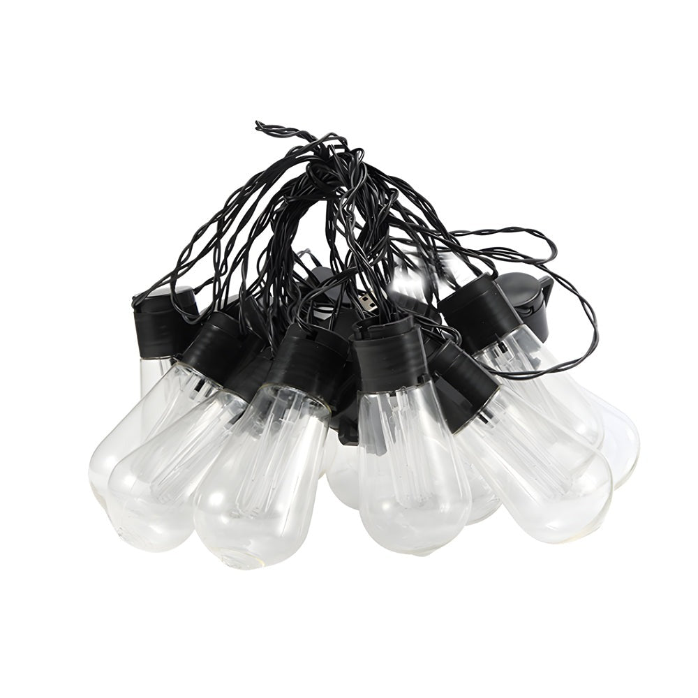 Solar String Lights — Vintage Edison Bulb Outdoor Lights, 32.8 ft