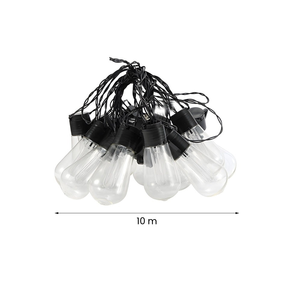 Solar String Lights — Vintage Edison Bulb Outdoor Lights, 32.8 ft