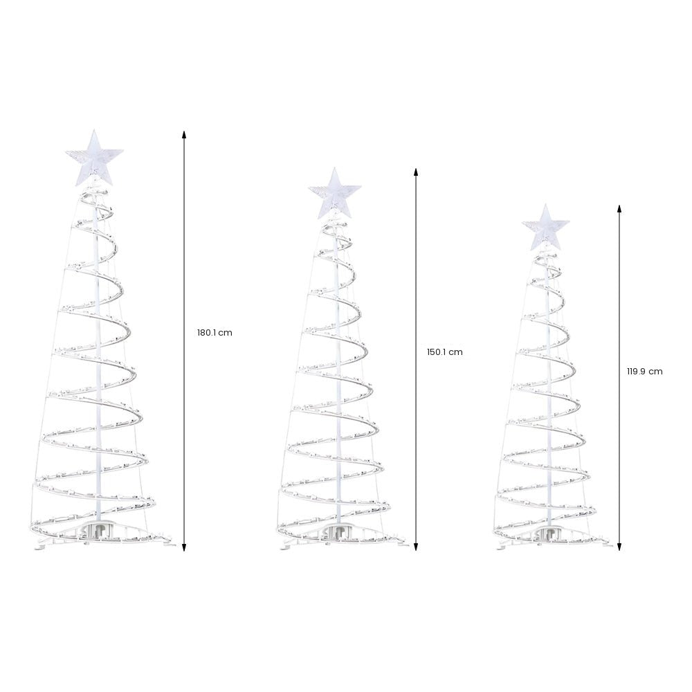 Spiral Christmas Tree Light — LED Floor Lamp with Star Topper, Warm White