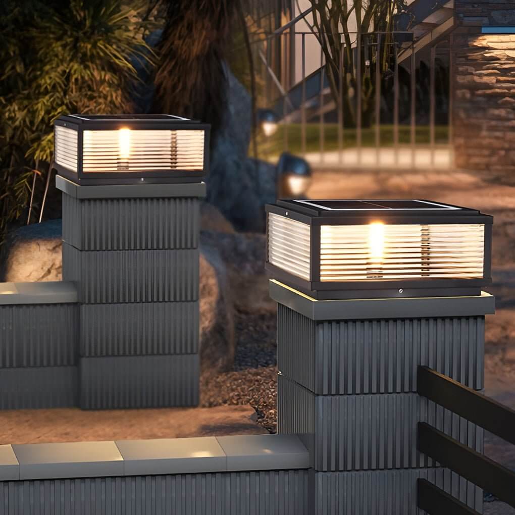 Harbor Ribbed Glass Square Pillar Light