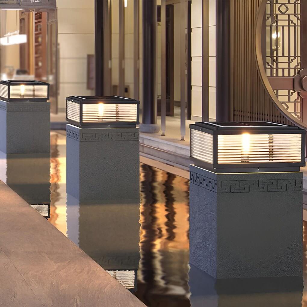 Harbor Ribbed Glass Square Pillar Light