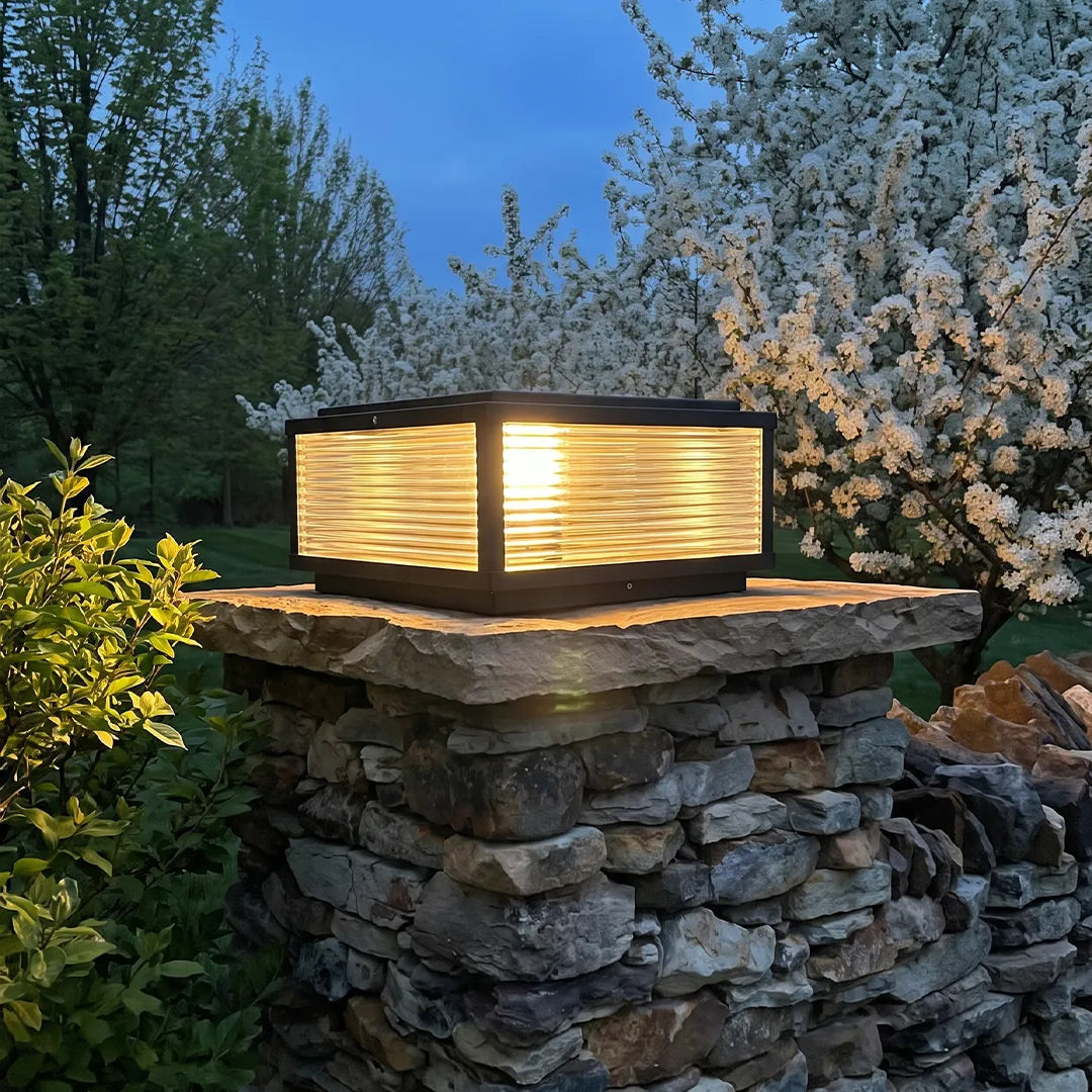 Harbor Ribbed Glass Square Pillar Light