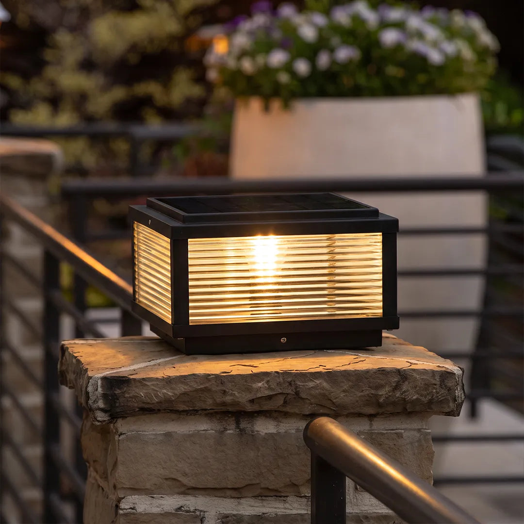 Harbor Ribbed Glass Square Pillar Light