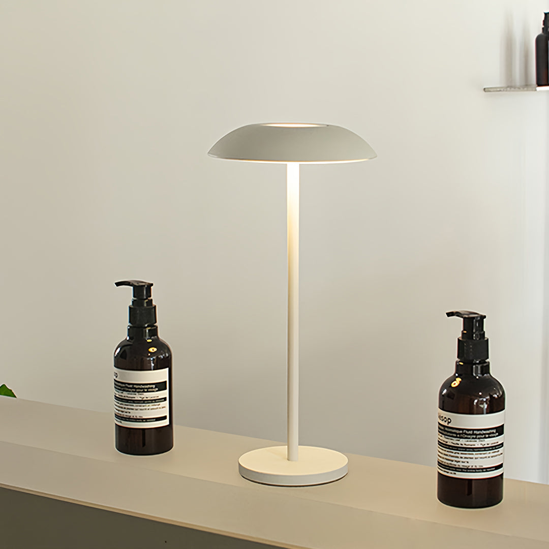 Cordless Mushroom Table Lamp, 3600mAh Long-Run Battery, Touch Dimmer
