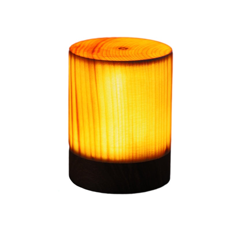 Cordless Wood Table Lamp — Solid Pine LED Lamp, Rechargeable Touch Dimmer