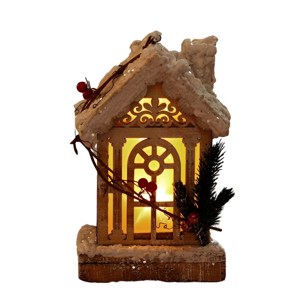 Wooden Christmas Village Houses — Battery Light-Up Table Decor, 7 Styles