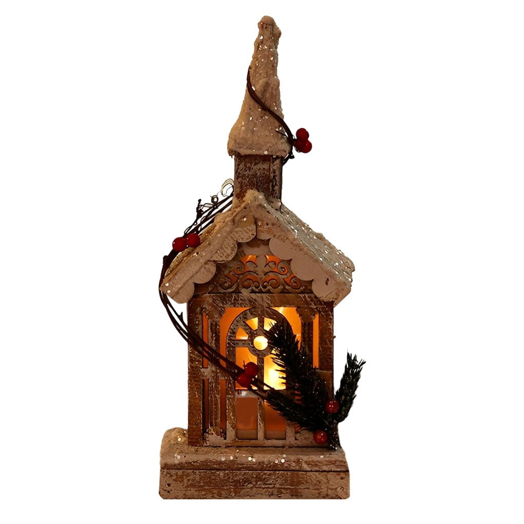 Wooden Christmas Village Houses — Battery Light-Up Table Decor, 7 Styles