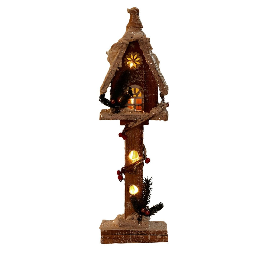 Wooden Christmas Village Houses — Battery Light-Up Table Decor, 7 Styles